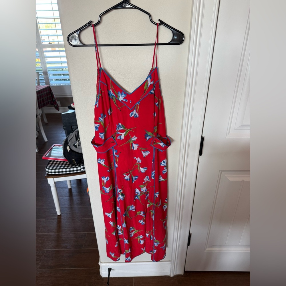 rag & bone Red Hugo Tank Dress Floral Midi Dress S - Picture 3 of 9